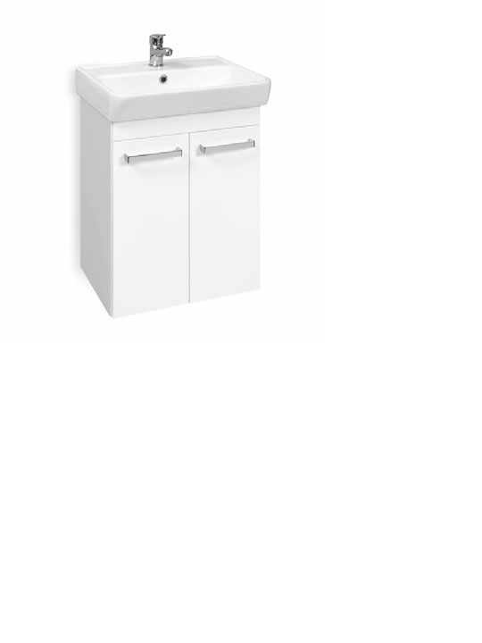 Kúpeľnova skrinka s umyvadlom NEON 50 cm  dvierka biela