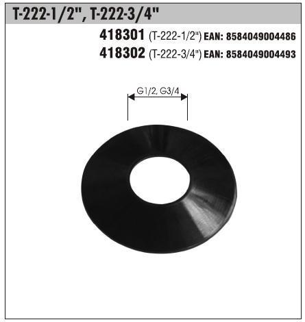 RUZICA T-222 3/4" plochá čierny plast